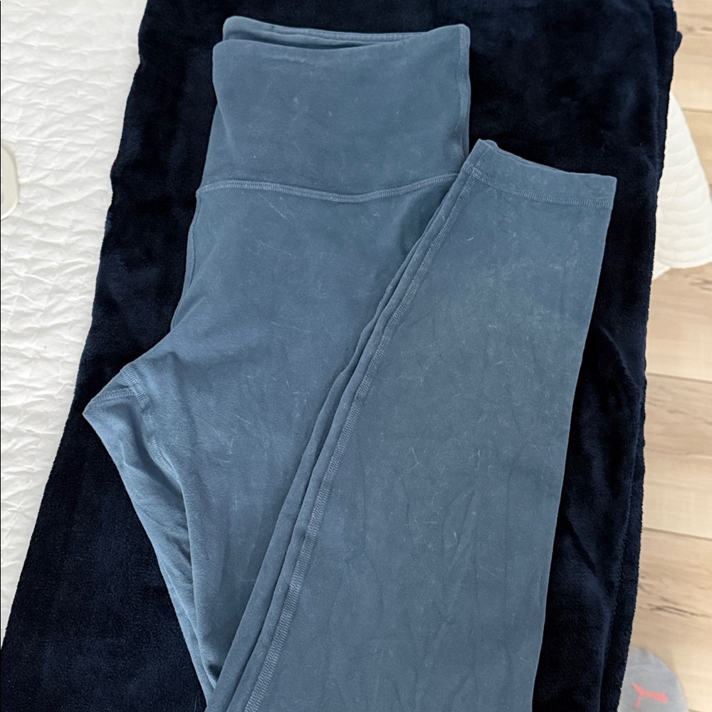Lululemon High-Waisted Dirty Blue Distressed Leggings
